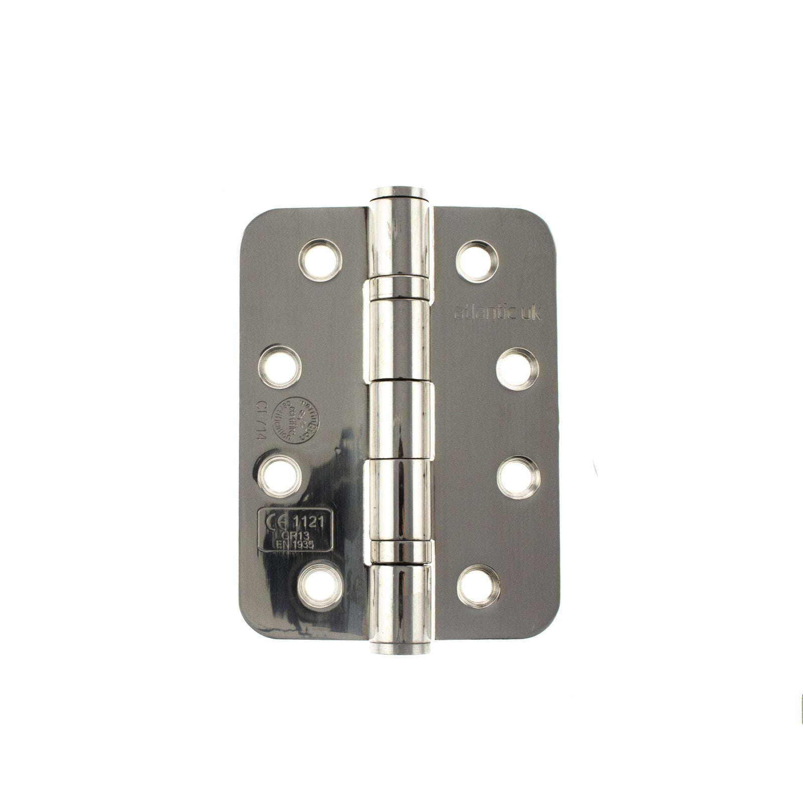 Atlantic Radius Corner Ball Bearing Hinges 4" x 3" x 3mm Hinges Atlantic 4" x 3" x 3mm Pair Polished Stainless Steel