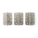 Atlantic Radius Corner Ball Bearing Hinges 4" x 3" x 3mm Hinges Atlantic 4" x 3" x 3mm Set of 3 Satin Stainless Steel