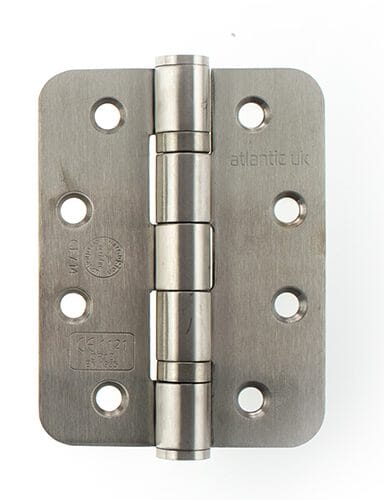 Atlantic Radius Corner Ball Bearing Hinges 4" x 3" x 3mm Hinges Atlantic 4" x 3" x 3mm Pair Satin Stainless Steel