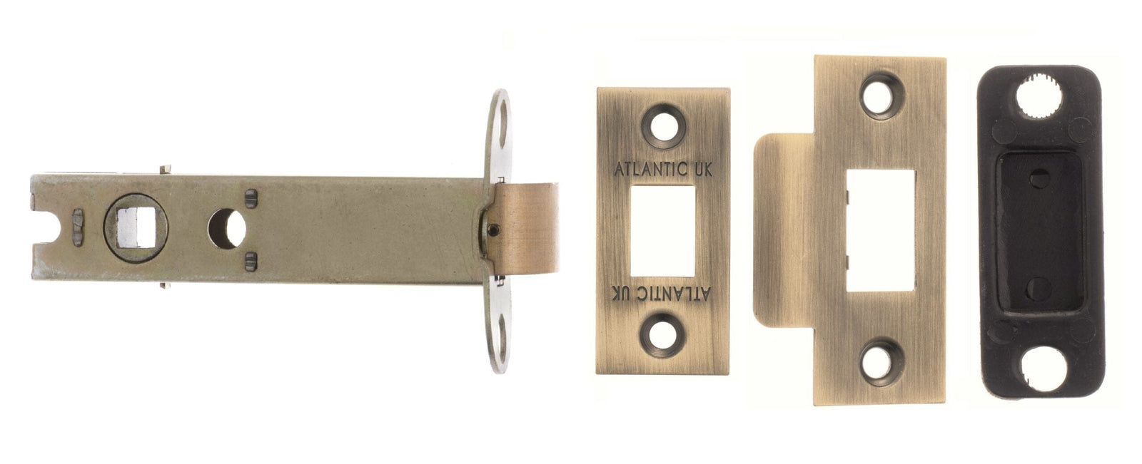 Atlantic Heavy Duty Bolt Through Tubular Latch 4" Tubular Latch Atlantic 4" Matt Antique Brass 