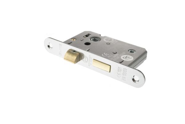 Atlantic Radius Corner Bathroom Lock 3" Bathroom Lock Atlantic 3" Satin Chrome 