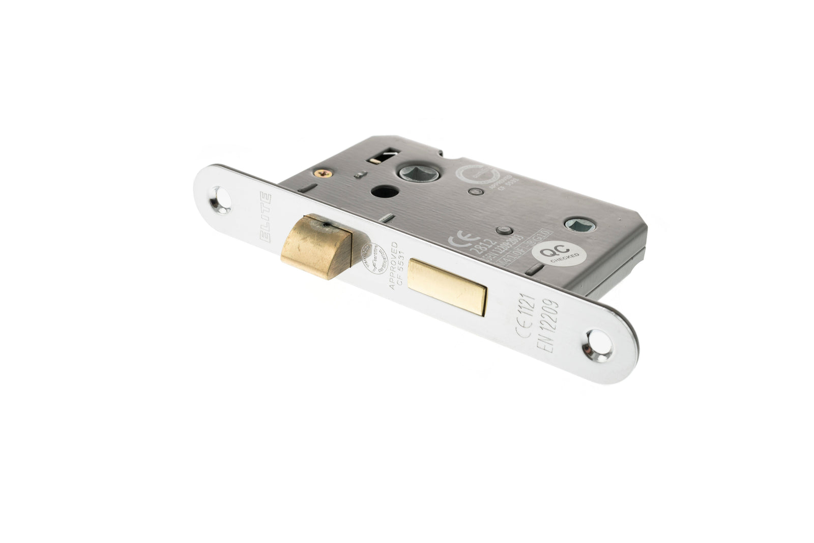Atlantic Radius Corner Bathroom Lock 2.5" Bathroom Lock Atlantic 2.5" Satin Chrome 