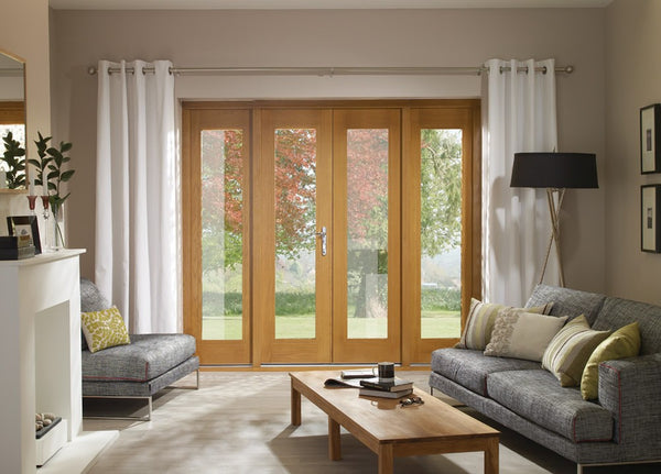 La Porte French Door Set In Pre-Finished External Oak (Chrome Hardware)