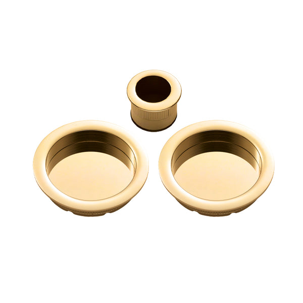 Sliding Door Rose with Flush Pull Polished Brass ART54A