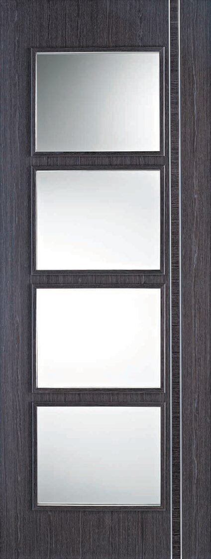 Ash Grey Zanzibar Glazed 4 Light Pre-Finished Internal Door Internal Door LPD Doors 