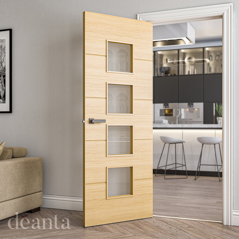 Augusta Prefinished Oak Glazed Internal Fire Door