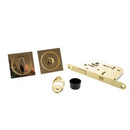 AGB Sliding Door Bathroom Lock Set with Square Flush Handle