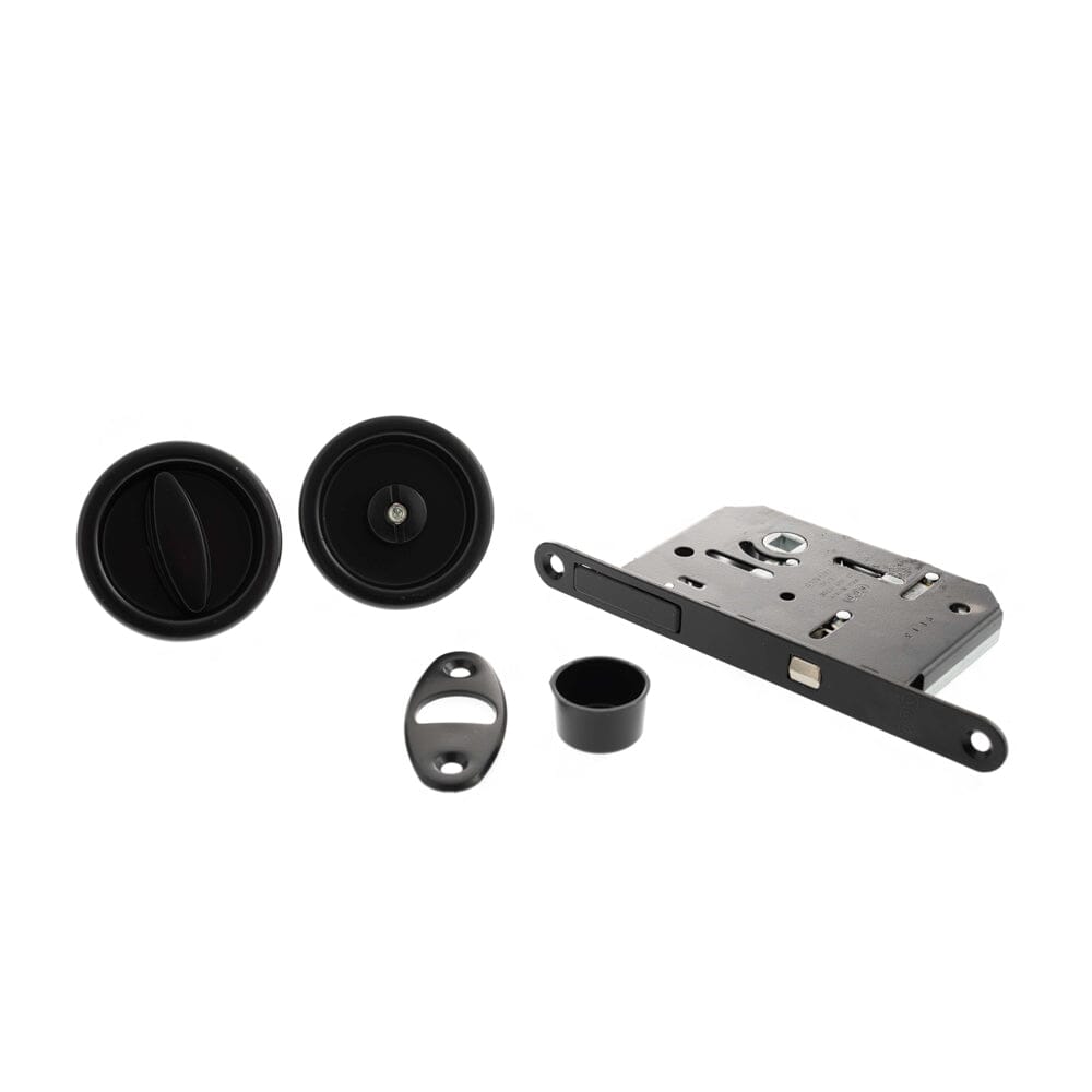 AGB Sliding Door Bathroom Lock Set with Round Flush Handle