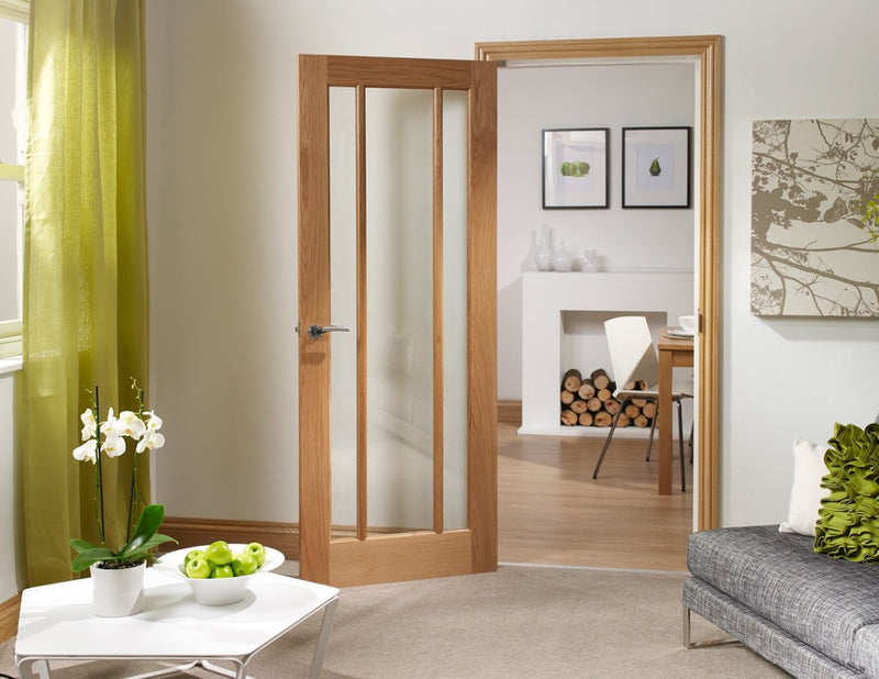 Worcester 3 Light Internal Oak Door with Clear Glass