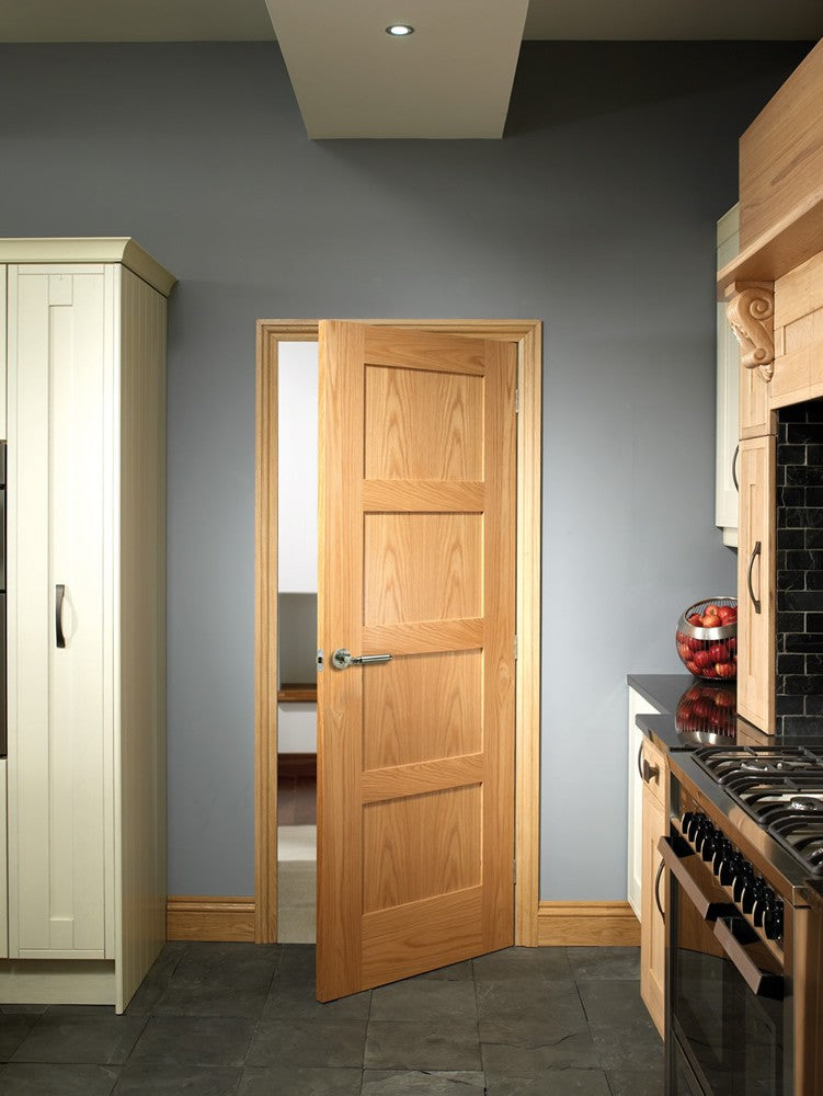 Shaker 4 Panel Pre-Finished Internal Oak Door