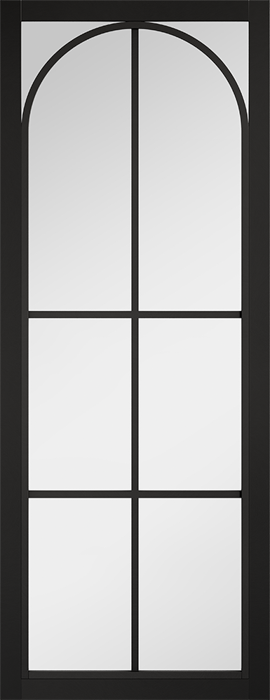 Black Astoria Clear Glazed Pre-Finished Internal Door