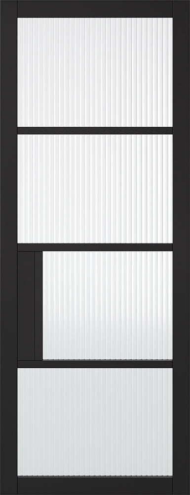 Black Chelsea 4 Light Reeded Primed Internal Door Internal Door LPD Doors 