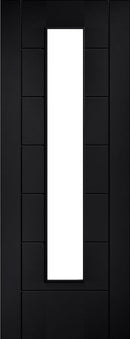 Black Laminate Linear 7 Panel Glazed Pre-Finished Internal Door Internal Door LPD Doors 