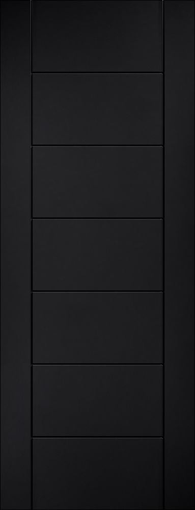 Black Laminate Linear 7 Panel Pre-Finished Internal Fire Door FD30 Internal Fire Door LPD Doors 