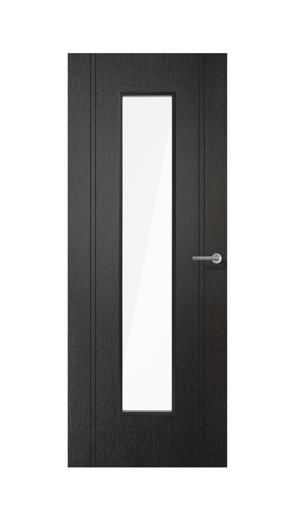 Laminate Black Monaco Glazed Pre-Finished Internal Door