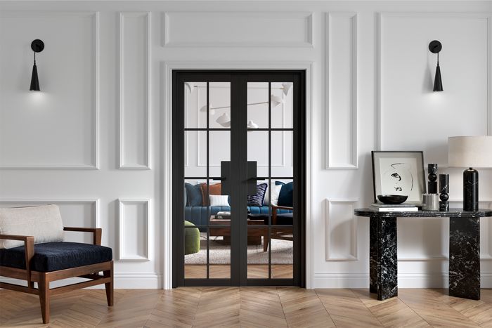 Black Malvern W4 Room Divider Room Divider LPD Doors 