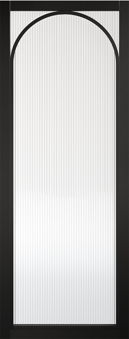 Black Melrose Reeded Glazed Pre-Finished Internal Door