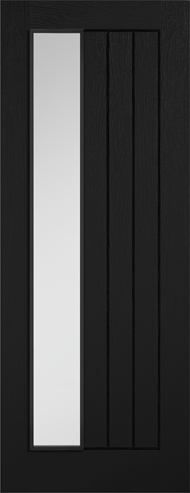 Black Mexicano Offset Glazed Pre-Finished Internal Door