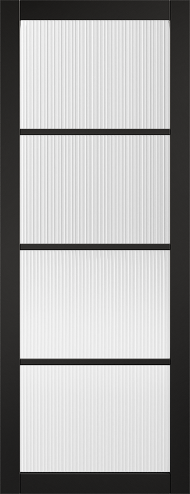 Black Soho Reeded Glazed Pre-Finished Internal Door