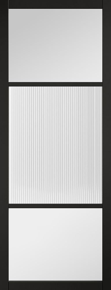 Black Sutton Reeded Glazed Pre-Finished Internal Door Internal Door LPD Doors 