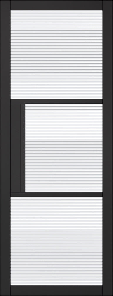 Black Tribeca 3 Light Reeded Primed Internal Door