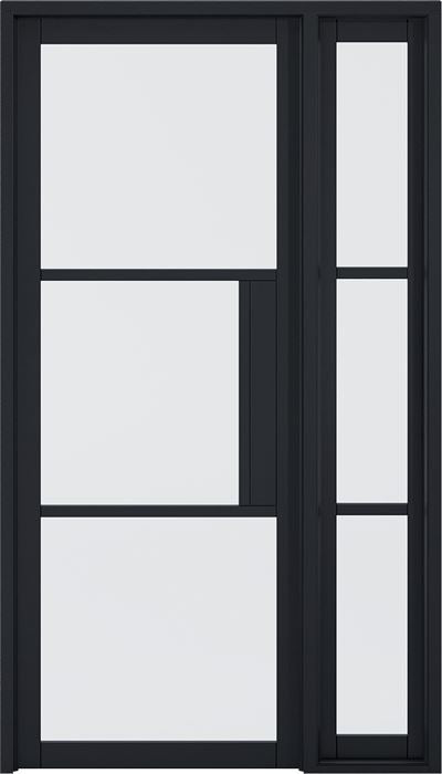 Black Tribeca Sidelight W6 without Lock Block Pre-Finished Internal Door