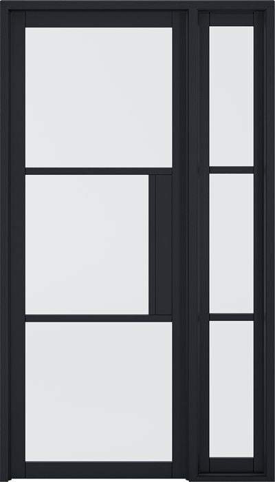 Black Tribeca Sidelight W6 without Lock Block Pre-Finished Internal Door Internal Door LPD Doors 