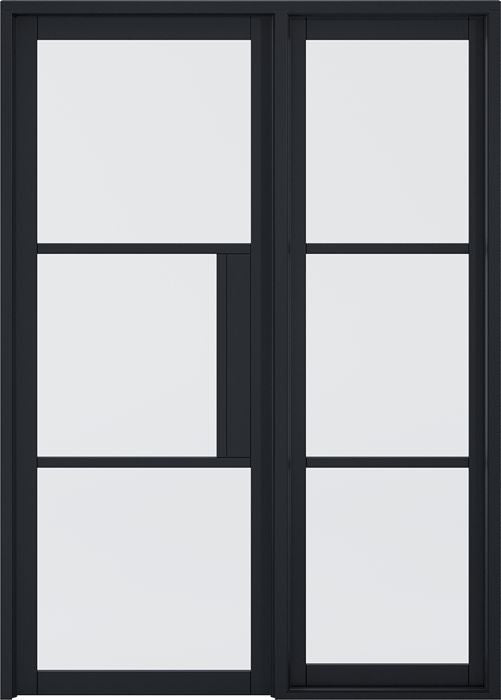 Black Tribeca Sidelight W8 without Lock Block Pre-Finished Internal Door Internal Door LPD Doors 