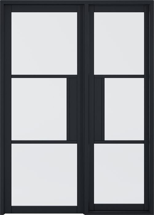 Black Tribeca Sidelight with Lock Block Pre-Finished Internal Door Internal Door LPD Doors 
