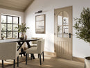 Blonde Oak Mexicano Arched Square Top Glazed Pre-Finished Internal Door Internal Door LPD Doors 