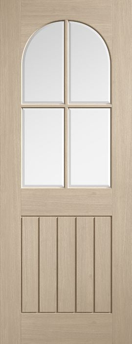 Blonde Oak Mexicano Arched Square Top Glazed Pre-Finished Internal Door Internal Door LPD Doors 