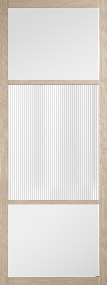 Blonde Oak Sutton Reeded Glazed Pre-Finished Internal Door