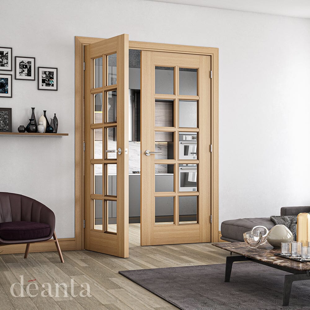 Bristol Unfinished Oak Bevelled Glazed Internal Door Internal Door Deanta 