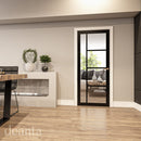Brixton Black Primed Glazed Internal Door Internal Door Deanta 