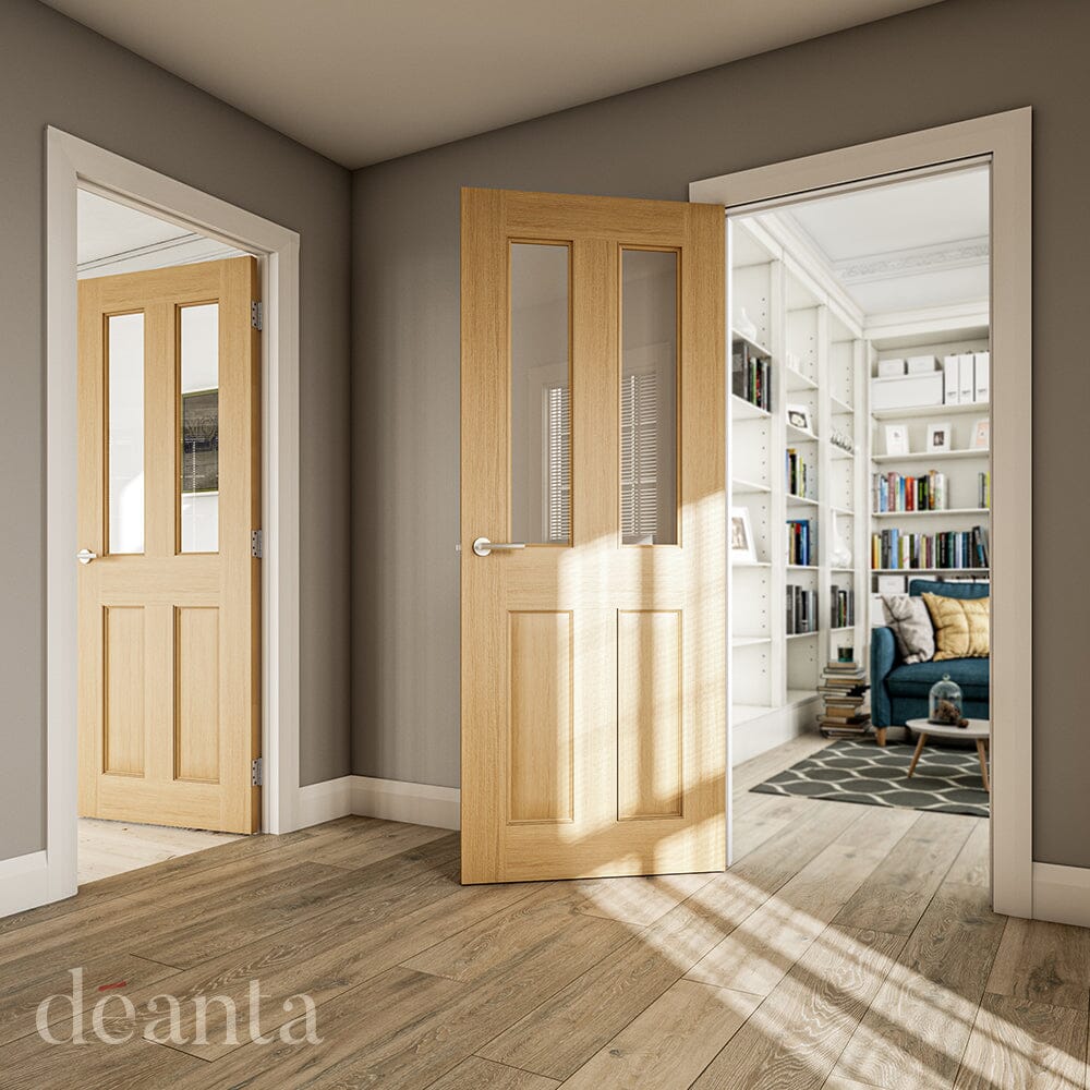 Bury Prefinished Oak Glazed FD30 Internal Fire Door Internal Door Deanta 