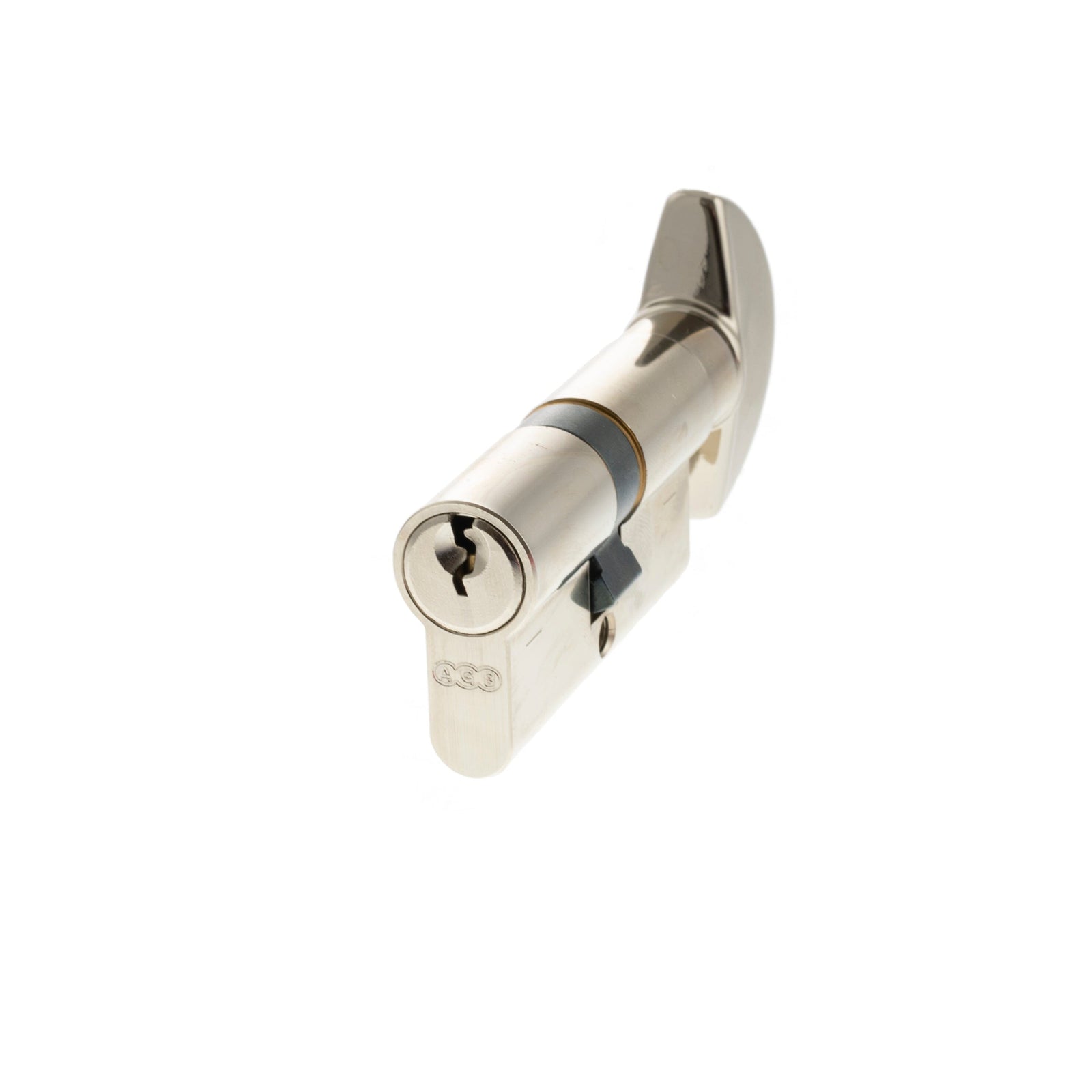AGB Euro Profile 5 Pin Cylinder Key to Turn 30-30mm (60mm) in Polished Nickel Cylinder Atlantic 