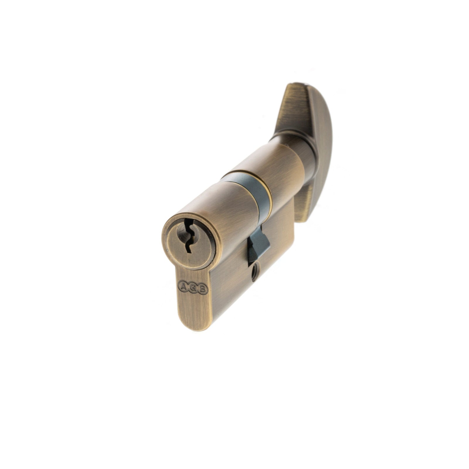 AGB Euro Profile 5 Pin Cylinder Key to Turn 30-30mm (60mm) in Matt Antique Brass Cylinder Atlantic 