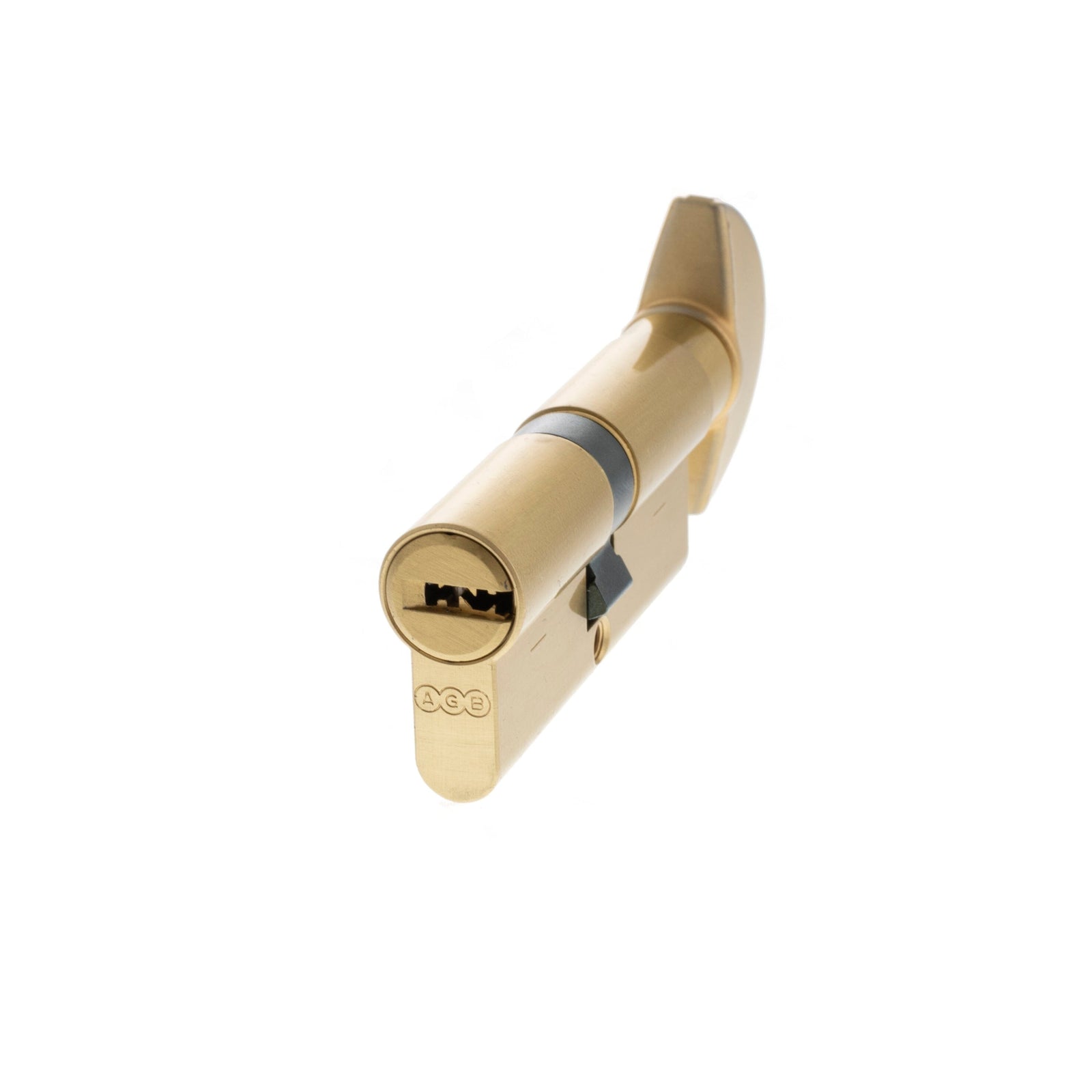 AGB Euro Profile 15 Pin Cylinder Key to Turn 35-35mm (70mm) in Satin Brass Cylinder Atlantic 