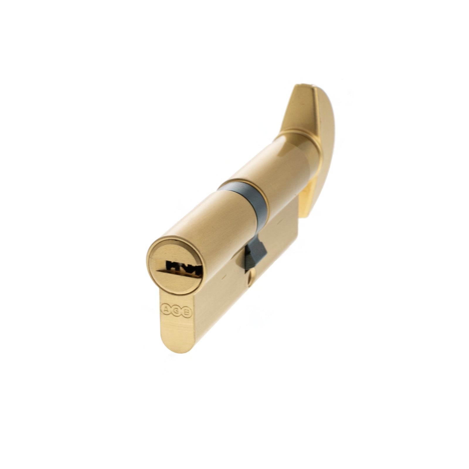 AGB Euro Profile 15 Pin Cylinder Key to Turn 40-40mm (80mm) in Satin Brass Cylinder Atlantic 