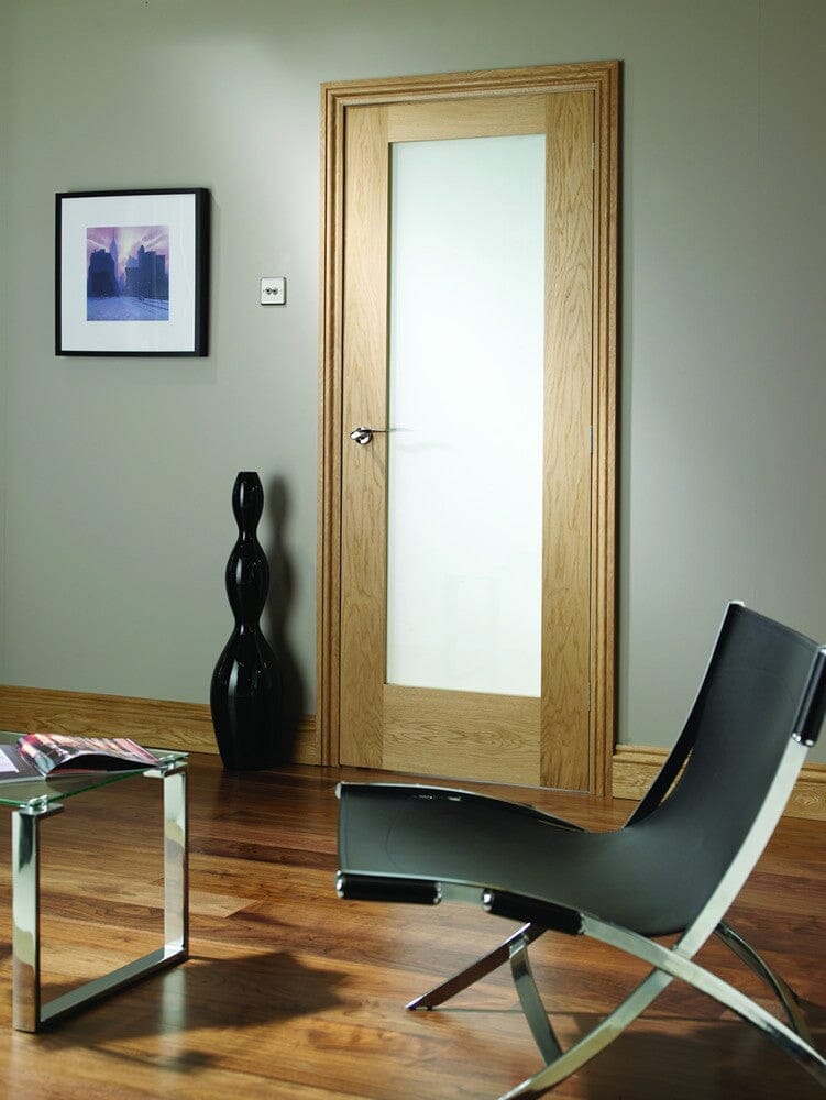 Pattern 10 Internal Oak Door with Obscure Glass Internal Door XL Joinery 