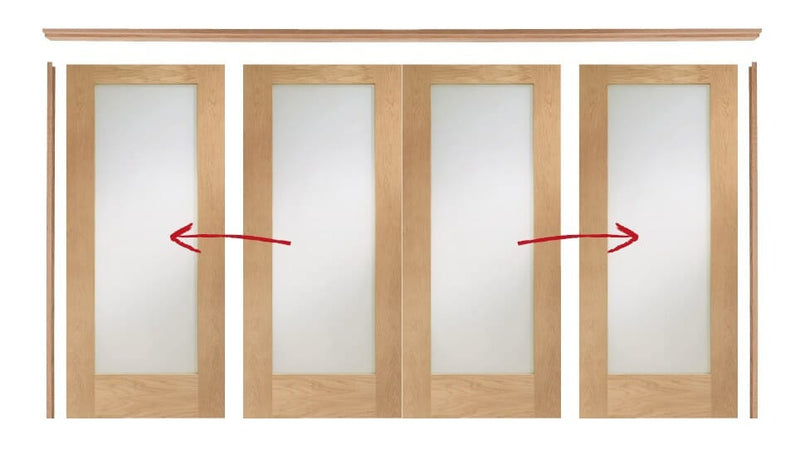 Oak Easi Slide Room Divider Door System (Excludes Doors) Internal Sliding Frame XL Joinery 