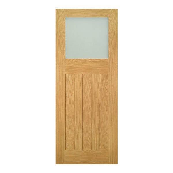 Cambridge Unfinished Oak Frosted Glazed Internal Door