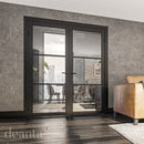 Camden Black Primed Glazed Internal Door Internal Door Deanta 