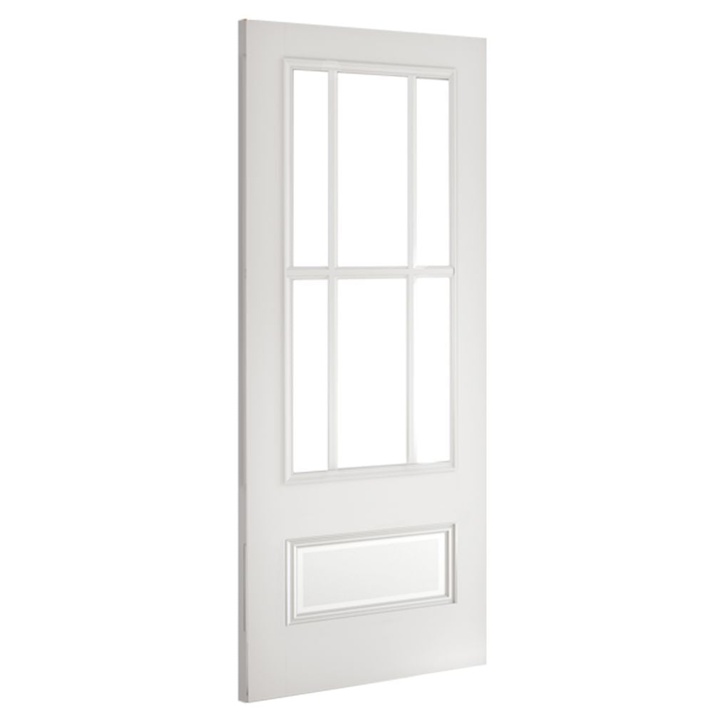 Canterbury White Primed Bevelled Glazed Internal Door Internal Door Deanta 