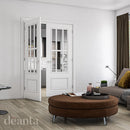 Canterbury White Primed Bevelled Glazed Internal Door Internal Door Deanta 