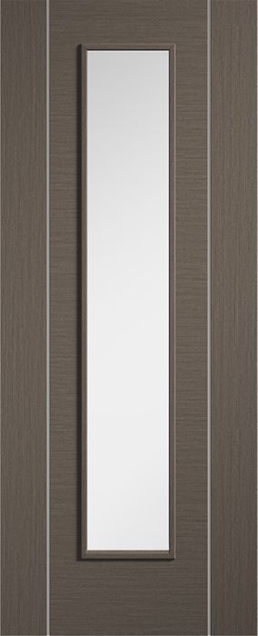 Chocolate Grey Alcaraz Long Light Glazed Pre-Finished Internal Door Internal Door LPD Doors 