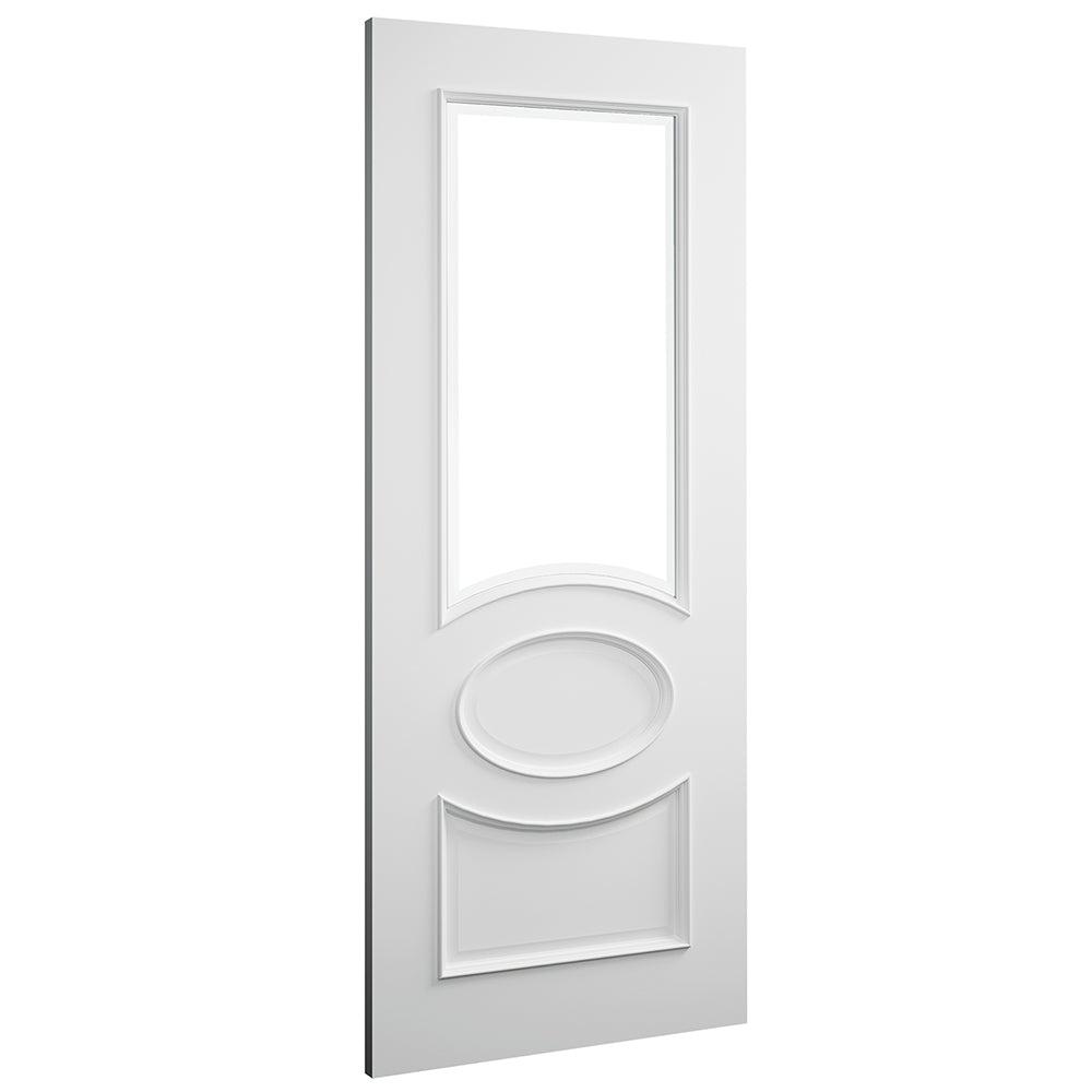 Clarendon White Primed Bevelled Glaze FSC Internal Door Internal Door Deanta 