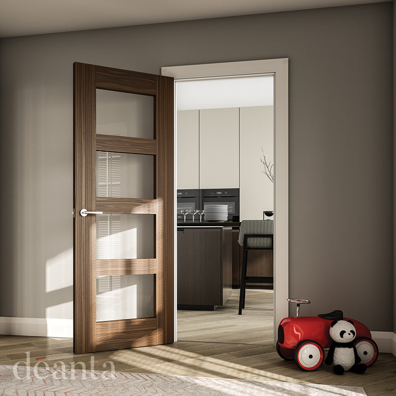 Coventry Prefinished Walnut Glazed Internal Door Internal Door Deanta 