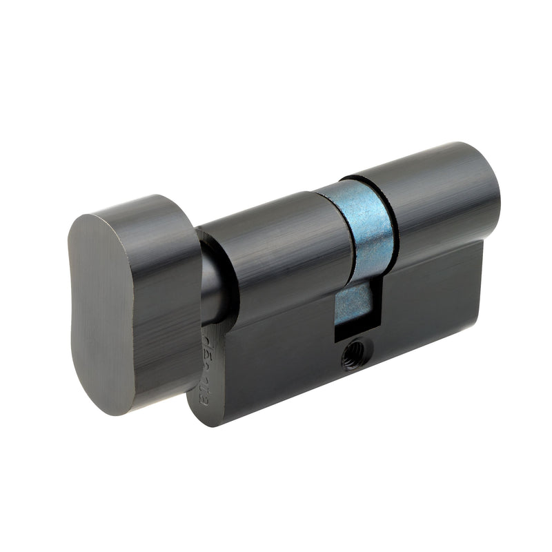 Cylinder Lock with Key & Knob Matt Black Finish Hardware Deanta 