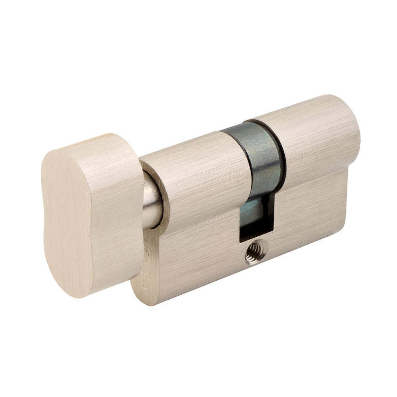 Cylinder Lock with Key & Knob Satin Nickel Finish Hardware Deanta 